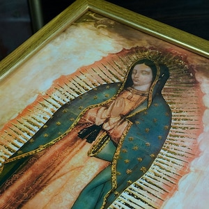 Impression numérique dorée d'une copie de l'original Notre-Dame de Guadalupe