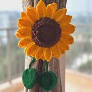 Sunflower Curtain Tieback - Floral Curtain Holder, Set of 5