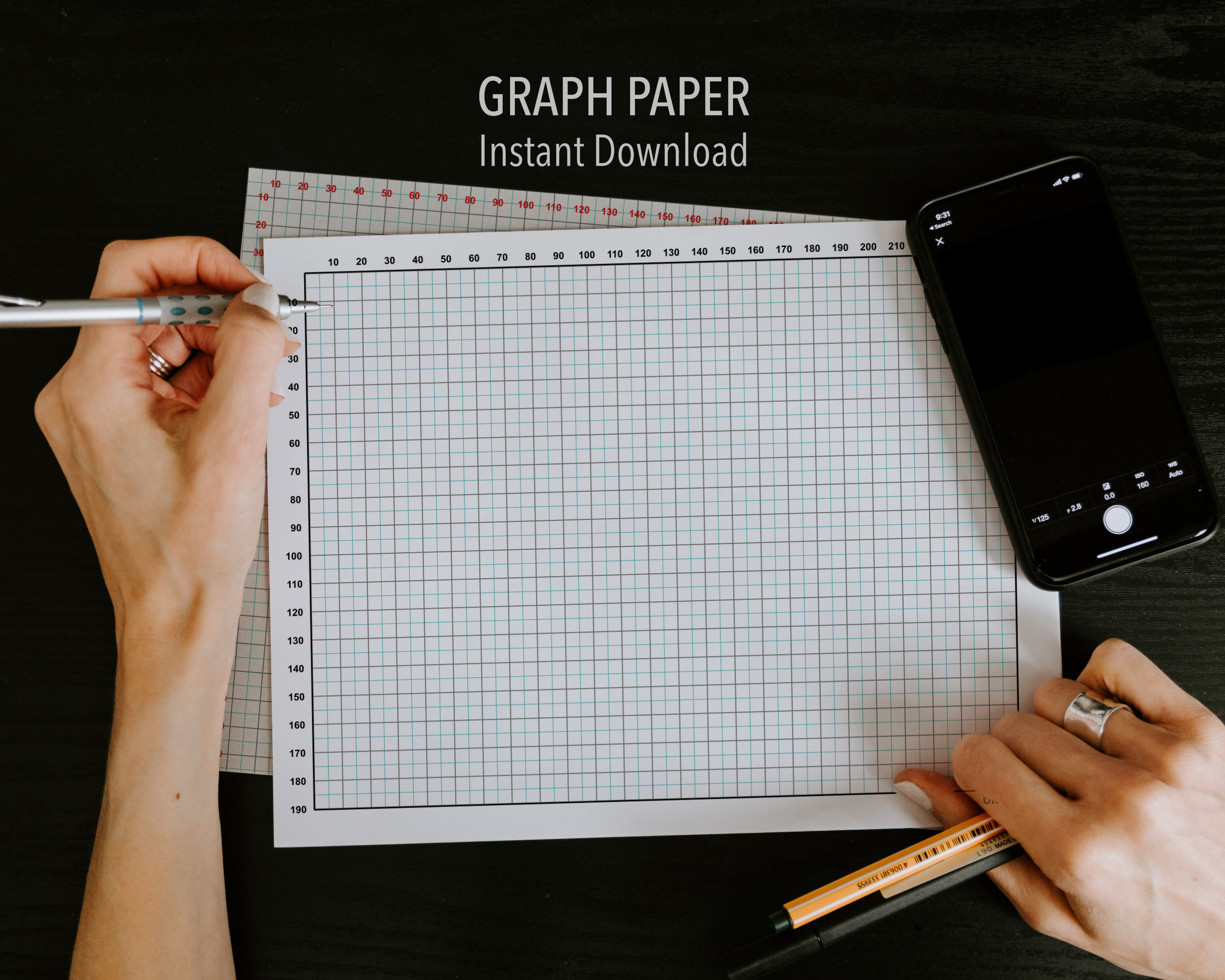 Graph Grid Paper Printable for Technical Drawing, Drafting Paper ...