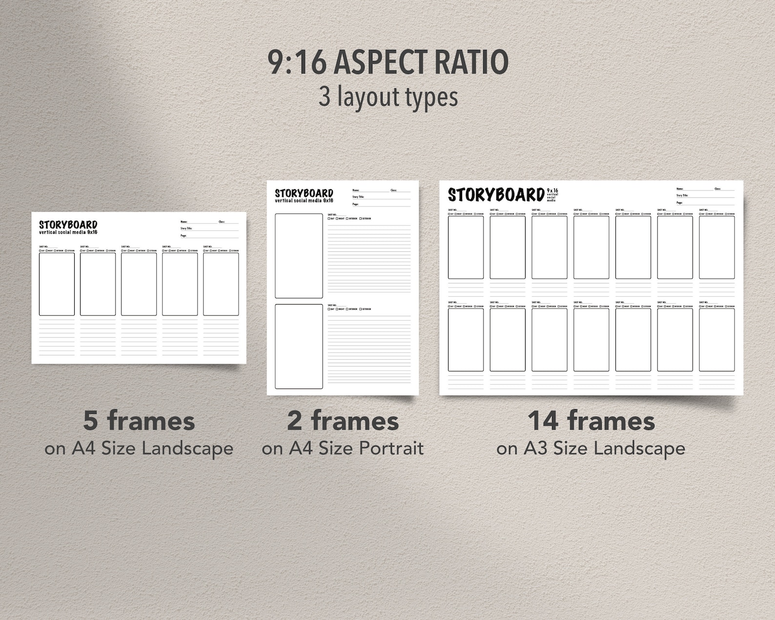 Printable Dual Layout Storyboard Template, Portrait for Social Media ...
