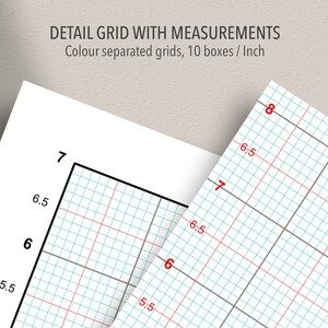 Printable Graph Paper: Inch Grid for Technical Drawing A4, A3, (digital ...