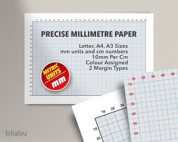 Millimeter Graph Grid Paper Printable, Precision Technical Drawing, Color  Coded Grid, Engineering, Drafting, Architecture and School Drawing  (Download Now) 