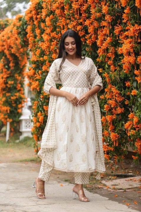 White angrakha deals frock