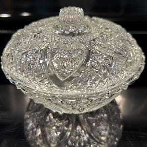 Antique Indiana glass Candy Dish With Lid