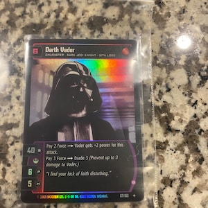 LUCAS filme DARTH VADER, carte à collectionner hologramme Star Wars, vintage 2002