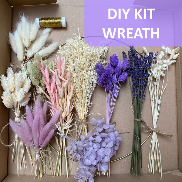 Kit couronne de fleurs séchées DIY - Créez votre propre chef-d'oeuvre floral