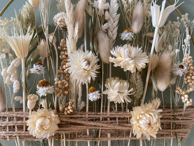 Couronne d'été bohème avec fleurs séchées et graminées Cadeau parfait pour une mère, une soeur ou une amie image 3