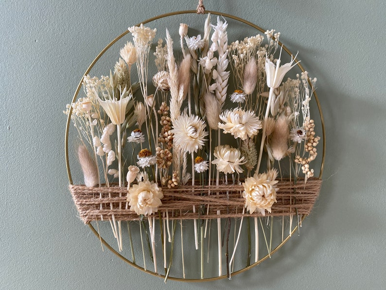 Couronne d'été bohème avec fleurs séchées et graminées Cadeau parfait pour une mère, une soeur ou une amie image 8