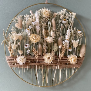 Couronne d'été bohème avec fleurs séchées et graminées Cadeau parfait pour une mère, une soeur ou une amie image 4