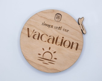 Cuenta regresiva de madera personalizable: Vacaciones, Cumpleaños, Bebé