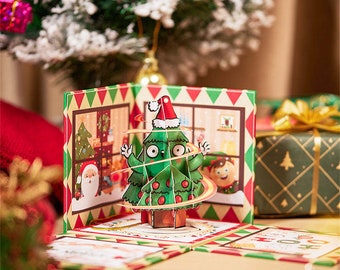 Christmas 3D Pop Up Card Christmas Surprise Exploding Box Greeting Card