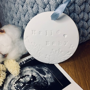 Hallo Baby / Meilensteinkarte / personalisiertes Schild / Geschenkidee Geburt