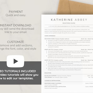 Registered Nurse Resume Template, ATS-Friendly Resume Google Docs & Word | New Grad Nurse, Student/Travel Nurse, RN Resume + Cover Letter image 5