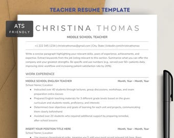 ATS Teacher Resume Template Google Docs, Word | Principal, Education, Educator, High School & Elementary School Teacher Resume, Teaching CV