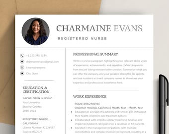 Registered Nurse Resume Template Google Docs, Word 2025 | Nursing, RN, Travel Nurse, Nurse Practitioner, New Grad Nurse Resume Template & CV