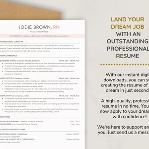 ATS Nurse Resume Template 2025 Google Docs & Word | New Grad Nurse, Registered Nurse (RN), Nursing Student, Travel Nurse Resume/CV template image 9