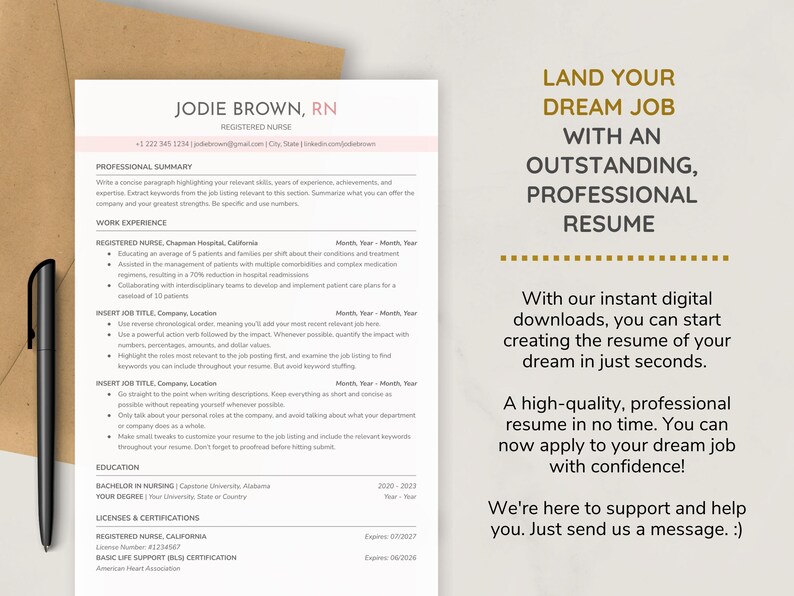 ATS Nurse Resume Template 2025 Google Docs & Word | New Grad Nurse, Registered Nurse (RN), Nursing Student, Travel Nurse Resume/CV template image 9
