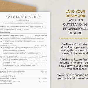 Registered Nurse Resume Template, ATS-Friendly Resume Google Docs & Word | New Grad Nurse, Student/Travel Nurse, RN Resume + Cover Letter image 9
