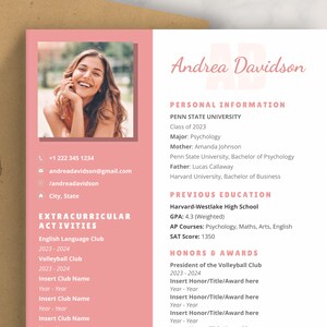 Sorority Resume Template with Photo for Google Docs 2025 | Sorority Rush Resume Digital Download | Recruitment Resume Template/Packet