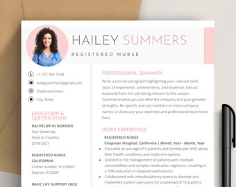 Nurse Resume Template Google Docs, Word 2025 | Registered Nurse, New Grad Nurse, Travel Nurse, Nurse Practitioner, Professional Nursing CV