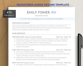 Registered Nurse Resume Template, ATS-Friendly Google Docs & Word 2025 | New Grad Nurse, Student Nurse, Travel Nurse, RN Resume Template