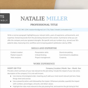 ATS-Friendly Resume Template for Word & Google Docs 2023 | ATS CV template | One/Two-Page Resume | Modern, Minimalist, Professional Resume