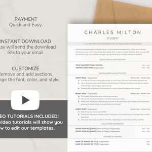 ATS Student Resume Template No Experience | Internship, Graduate, High School & College Student Resume (Google Docs and Word) + Cover Letter image 4