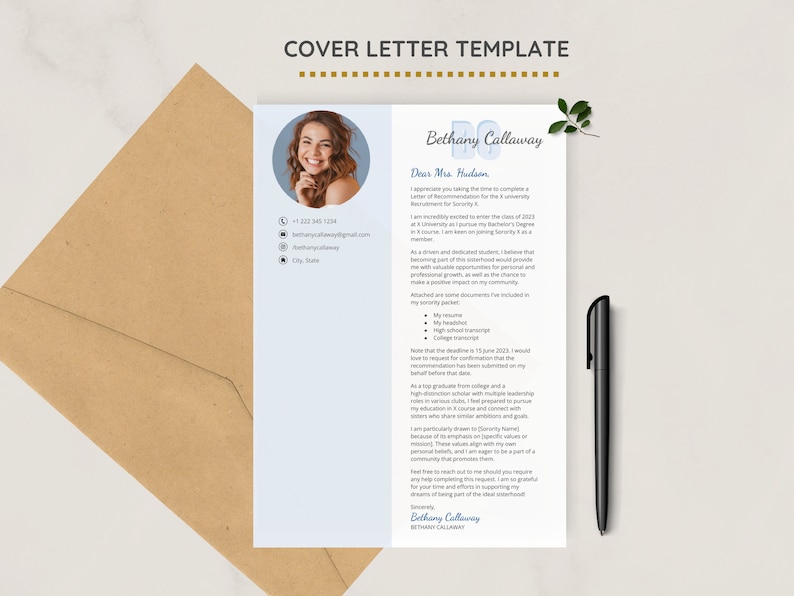 Blue Sorority Resume Template With Photo for Google Docs Sorority Rush Blue Sorority Resume Template With Photo for Google Docs Sorority Rush