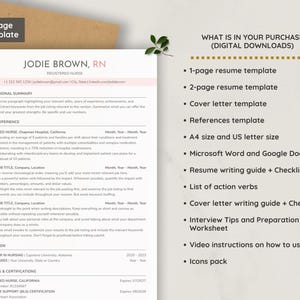 ATS Nurse Resume Template 2025 Google Docs & Word | New Grad Nurse, Registered Nurse (RN), Nursing Student, Travel Nurse Resume/CV template image 2