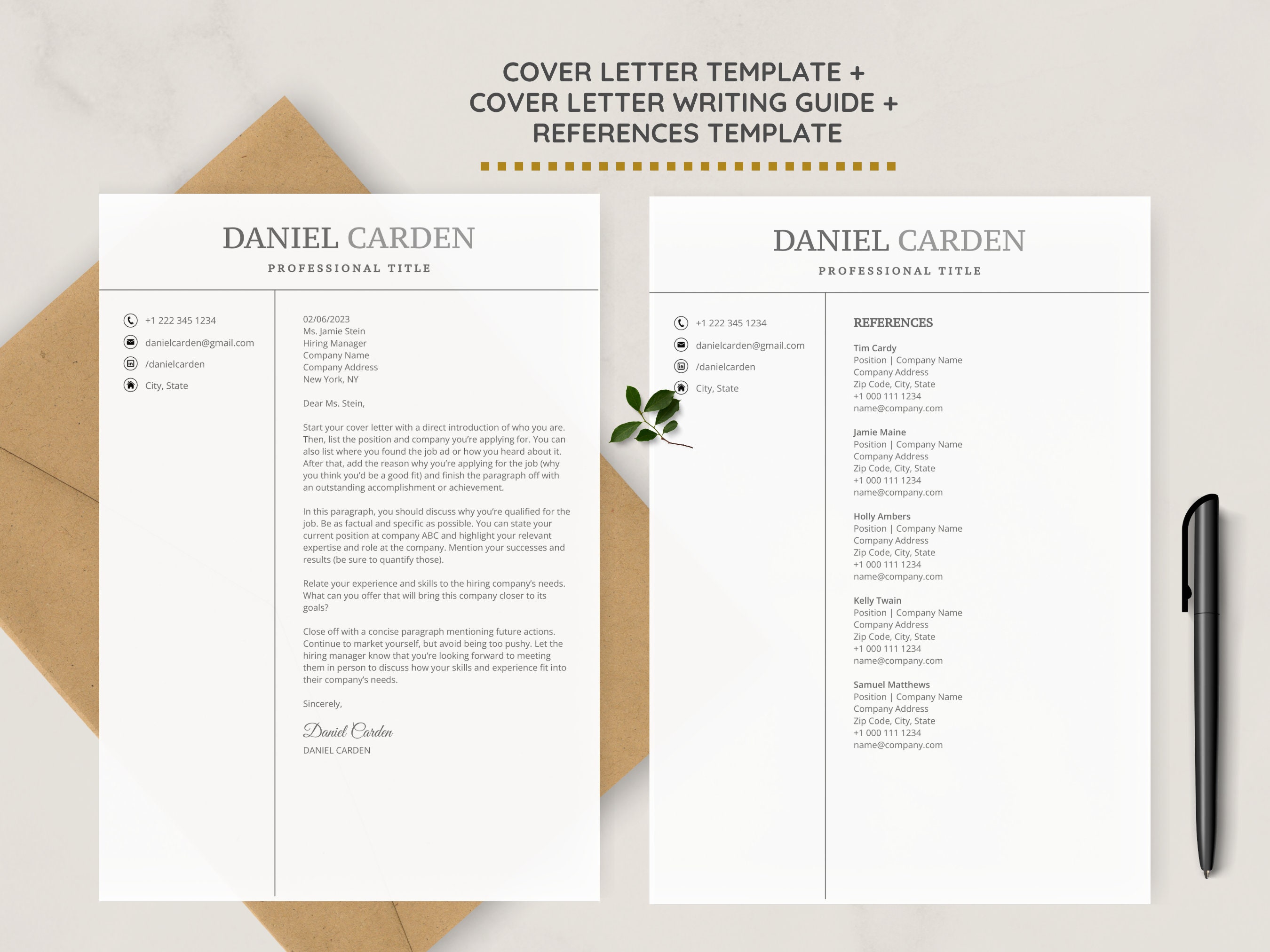 Modern Resume Template for Google Docs and Word 2025 | One, Two, Three ...