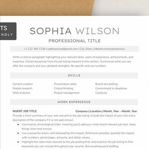 ATS Resume Template for Word & Google Docs 2025 | ATS CV template | One, Two-Page Resume with Cover Letter | Modern, Simple, Basic Resume