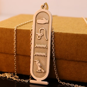 Egyptian Hieroglyphs Cartouche Necklace, Egyptian Hieroglyphs customizable 925K Silver necklace,Hieroglyph Name Necklace Jewelry