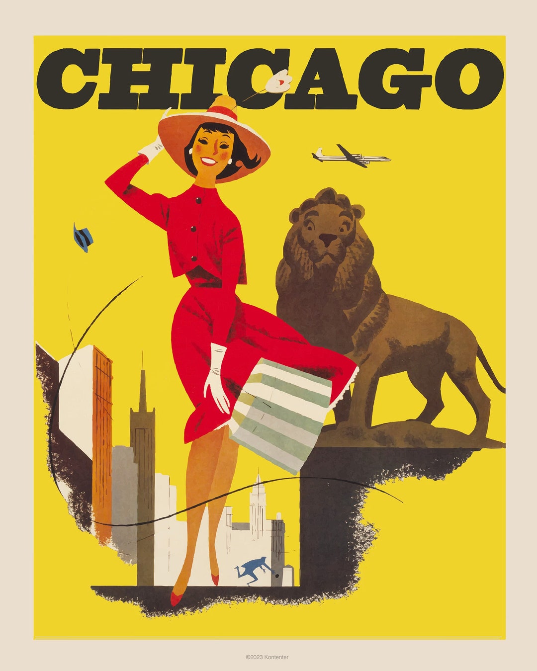 Chicago Travel Poster Printable Wall Art Vintage Wall Art Etsy