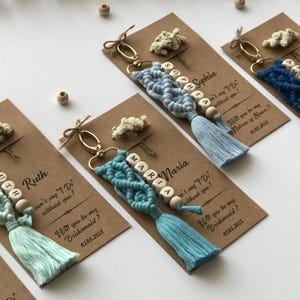 Personalized Macrame Keychain: Bridal Party Proposal Gift