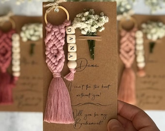 Wedding Keychain Gifts for Bridesmaid Box, Bridesmaid Gifts, Maid of Honor Proposals, Bridesmaid Proposal Gift, Tie The Knot Gifts, Keychain