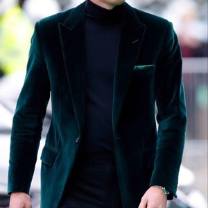 Men‘s jacket Green Velvet Blazer’s Men Blazer For Party Wear Jacket Men sports Coat Gift For Green Blazers Formal coat casual fit jacket
