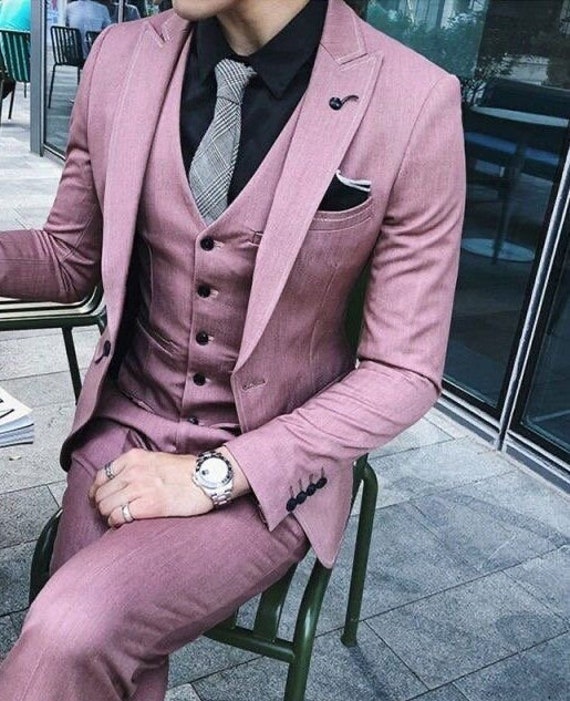 Men Dusty Pink Suit Men Suit Party Wear Men Engagement Suit Luxury