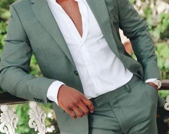 Special Sage Green Suit Men Party Wear Suits Men Clothing - Men Engagement Suit - Grooms Bespoke-  Gift for Him Men 2 Piece Suits New arrive