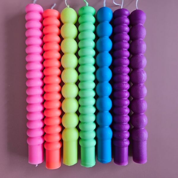 8.5 inch Neon Pop Your Bubble Pillar Candles