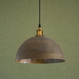 Antique Bronze Dome Pendant Light – Solid Brass Kitchen Lighting