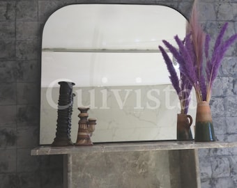 Elegant Decor -black, copper- Metal Frame Arch Mirror In Modern Style