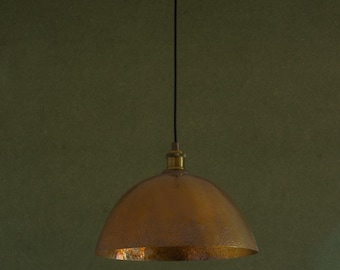 Hammered Brass Dome Pendant Light – Handcrafted Ceiling Lamp for Kitchen Island & Dining Nook