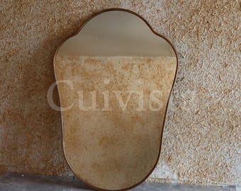 Handmade Organic Shape Brass Wall Mirror – Italian Design Elegance
