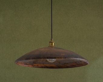 Lampa wisząca z kopułą z oksydowanej miedzi: oświetlenie wyspy kuchennej