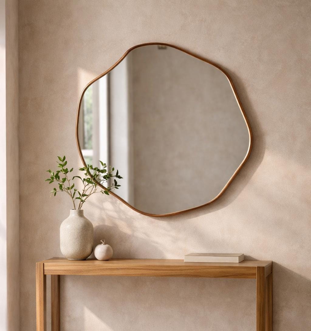 Miroir Vintage Or 20x30 Pouces - Style Baroque Arqué, Métal Orné, Neuf