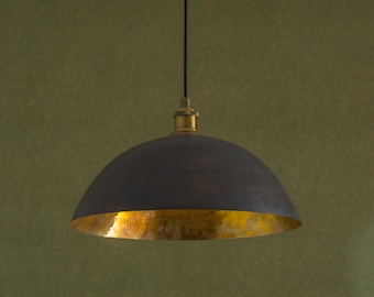Antique Bronze Dome Pendant Light – Solid Brass Ceiling Fixture