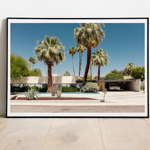 Wandbild Midcentury 1960s in Palm Springs, Kalifornien, Moderne Architektur, 50er, 60er, Palmen, Fotografie