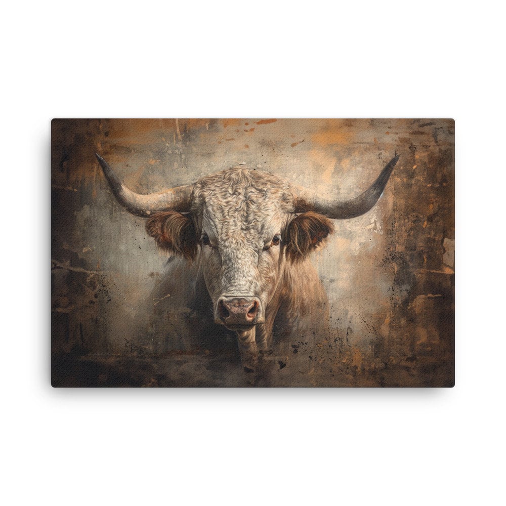 Majestic Bull Portrait Canvas Art - Etsy