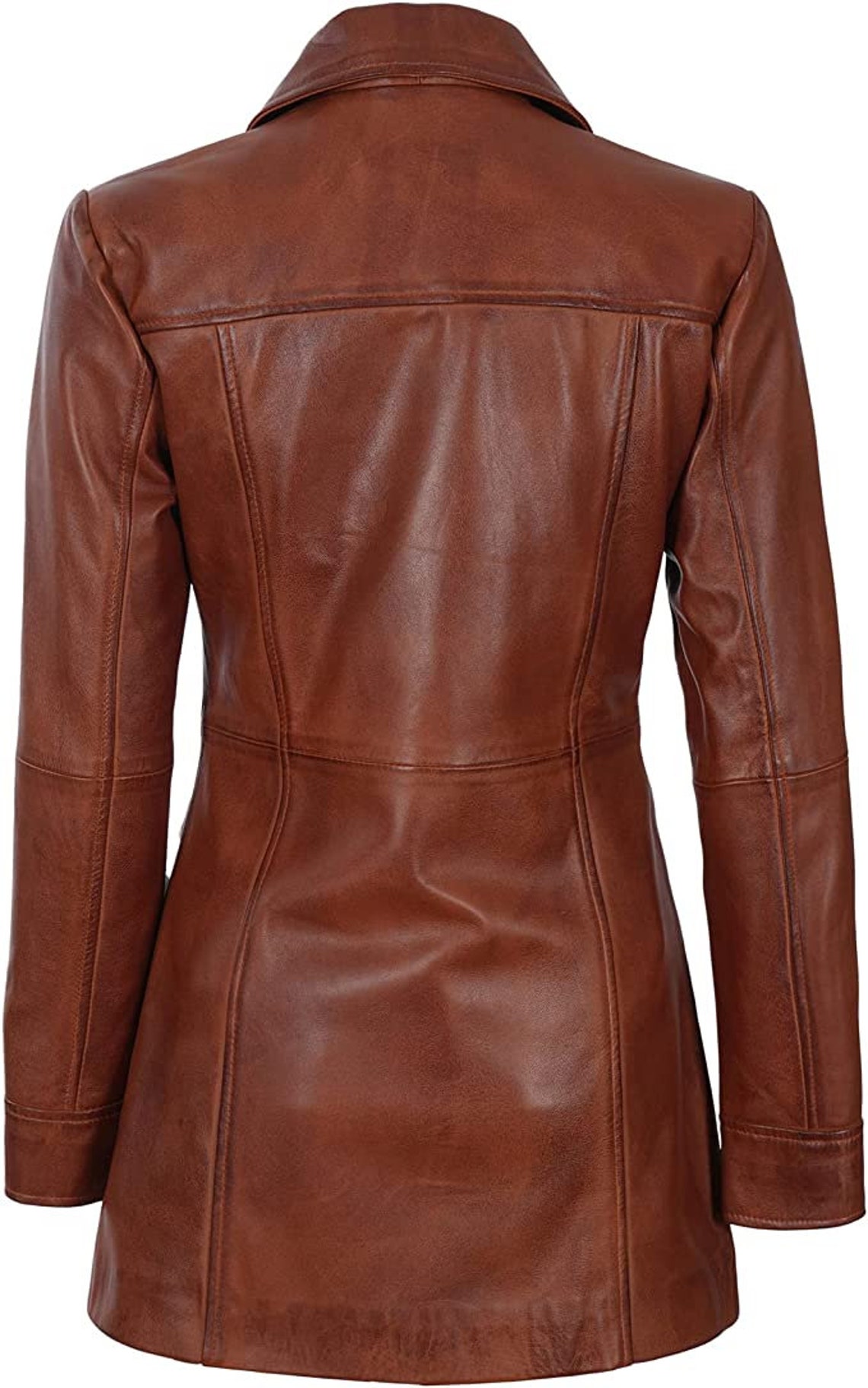 Womens Leather Blazer Coat Jacket Long Leather Blazer Coat Etsy