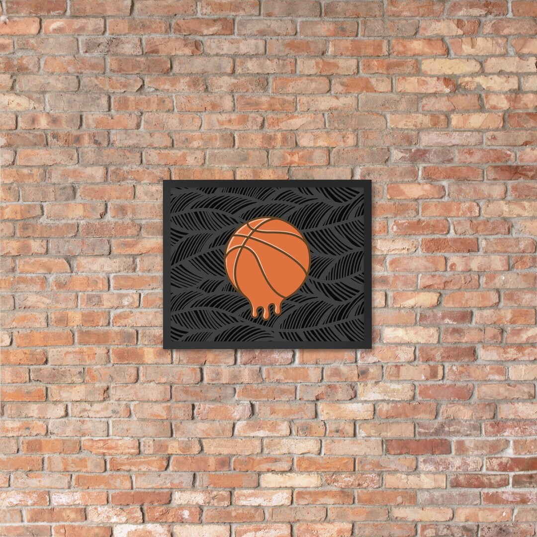 Basketball Spray Paint Design With Black Pattern Background - Etsy